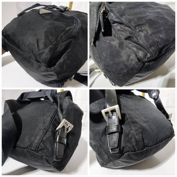 Authentic PRADA Vintage Tessuto Nylon Vela Cinch Backpack Black - Picture 9 of 13